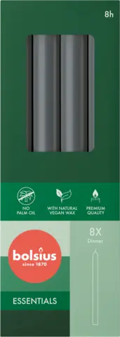 Spitzenkerze strürmiches grau 230 x 20 mm von BOLSIUS