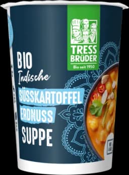 Bio Indische Süßkartoffel Erdnuss Suppe von TRESSBRÜDER