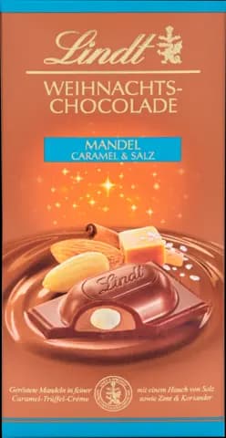 Weihnachts-Chocolade, Mandel Caramel & Salz von LINDT