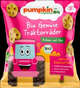 Bio Gemüse Traktorräder Erbsen und Mais ab dem 12. Monat von PUMPKIN ORGANICS