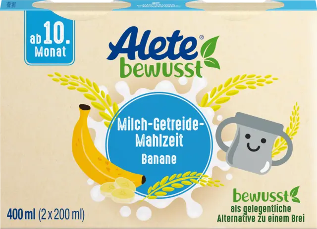 Milch-Getreide-Mahlzeit Banane ab 10.Monat von ALETE