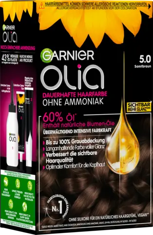 Olia Dauerhafte Haarfarbe 5.0 samtbraun von GARNIER OLIA