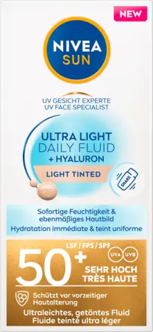 Ultra Light Daily Fluid + Hylaluron light tinted LSF 50+ von NIVEA