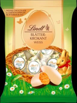 Blätterkrokant-Eier, Beutel, Weiß, Doppeldreh von LINDT