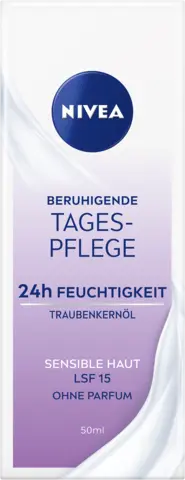 beruhigende Tagespflege 24h Feuchtigkeit sensible Haut LSF15 von NIVEA