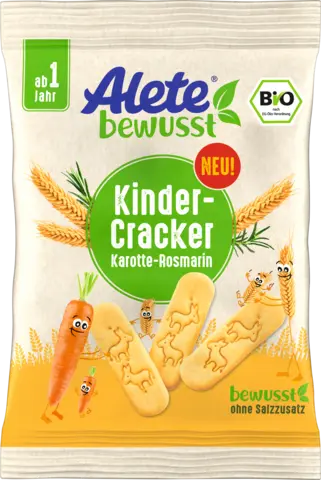 Bio Kinder-Cracker Karotte-Rosmarin ab 1 Jahr von ALETE