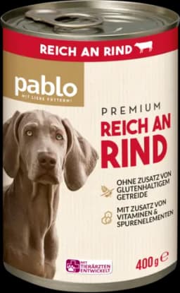 High Premium Hundenahrung reich an Rind von PABLO