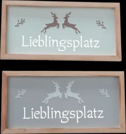Schild Alpia, 2 sort., Text, Tier, B 15,00 cm, L 30,00 cm, H 2,00 cm von BOLTZE