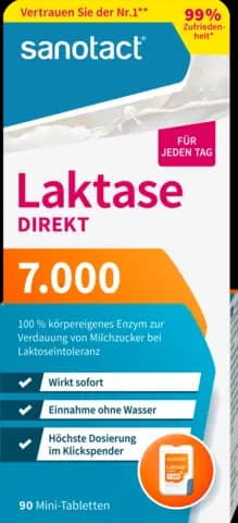 Laktase 7.000 FCC Direkt Mini Tabletten von SANOTACT