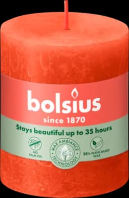 Stumpenkerze rustik erdorange 80 x 68 mm von BOLSIUS