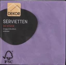 Servietten lavendel 3lg.33x33 30ST von DEKOR