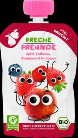 Bio Quetschie Apfel, Erdbeere, Blaubeere & Himbeere von ERDBÄR