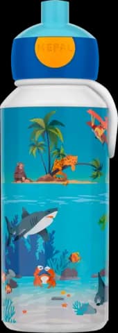 Trinkflasche Pop-up Campus Tropical Ocean 400 ml Füllmenge von ROSTI MEPAL