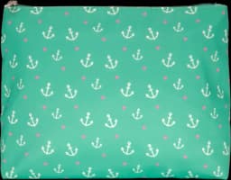 Kulturtasche Polyester Anker/Herz türkis/weiß/pink von SOAPLAND