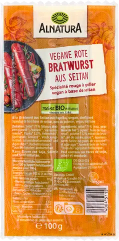 Bio Vegane Rote Bratwurst aus Seitan von ALNATURA