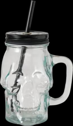 Partybecher Skulio Klarglas transparent schwarz von BOLTZE