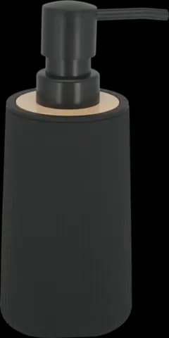 Seifenspender mit Rubbertouch ABS Bambus gerillt schwarz von SOAPLAND