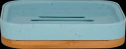 Seifenschale Polypropylen/Weizenstroh/Bambus blau/beige von SOAPLAND