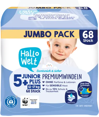 Windel Gr. 5+ Junior JUMBO von HALLO WELT