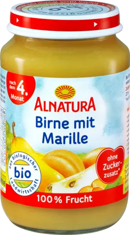 Demeter Birne mit Marille nach dem 4. Monat von ALNATURA