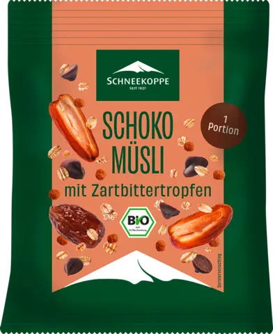 Bio Schoko Müsli mit Zartbitterschokolade von SCHNEEKOPPE