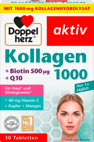 aktiv Kollagen 1000 mit Biotin 500µg und Q10 von DOPPELHERZ