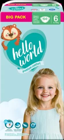 Windel Gr. 6 XL JUMBO 13-18 kg von HELLO WORLD