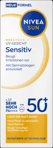 Sun Breathable UV Gesicht Sensitiv LSF50+ von NIVEA