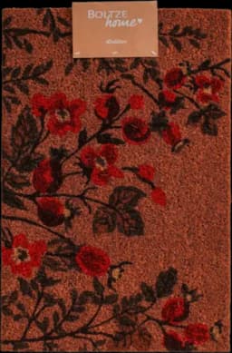 Fußmatte Rosehip Floral PVC/Kokos natur/rot von BOLTZE