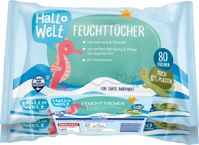 Feuchttücher Comfort 2x80 von HALLO WELT