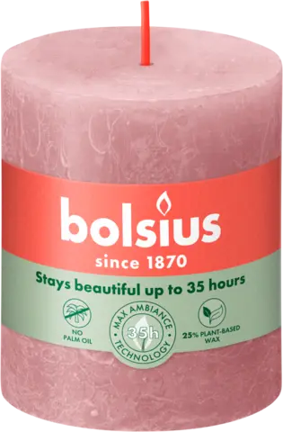 Stumpenkerze rose 80 x 68 mm von BOLSIUS