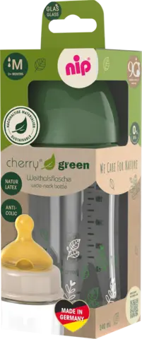 Weithalsflasche Cherry Green Glas 240ml von NIP