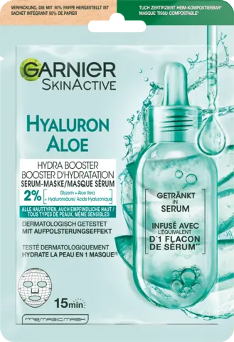 Skin Active Hydra Bomb Tuchmaske Hyaluronsäure + Aloe Vera von GARNIER