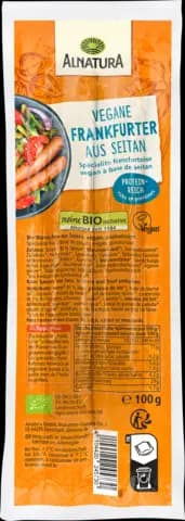Bio Vegane Frankfurter aus Seitan von ALNATURA