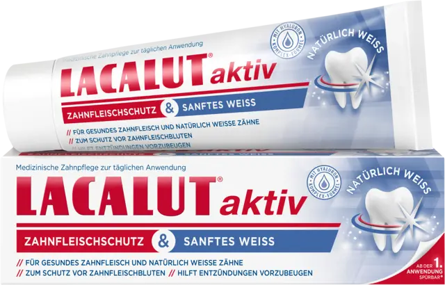 Aktiv Zahncreme Zahnfleischschutz & Sanftes Weiß von LACALUT