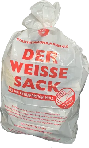 Weißer Sack von STÄDTISCHE MÜLLSÄCKE