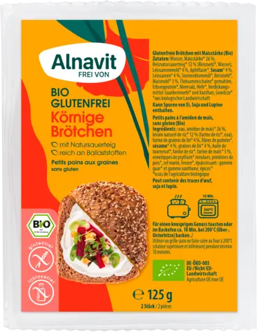 Bio glutenfreie körnige Brötchen von ALNAVIT