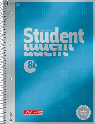 Collegeblock Premium Student dotted blau A4 von BRUNNEN