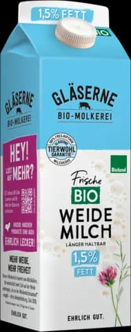 Fettarme Bio-Milch von GLÄSERNE MOLKEREI