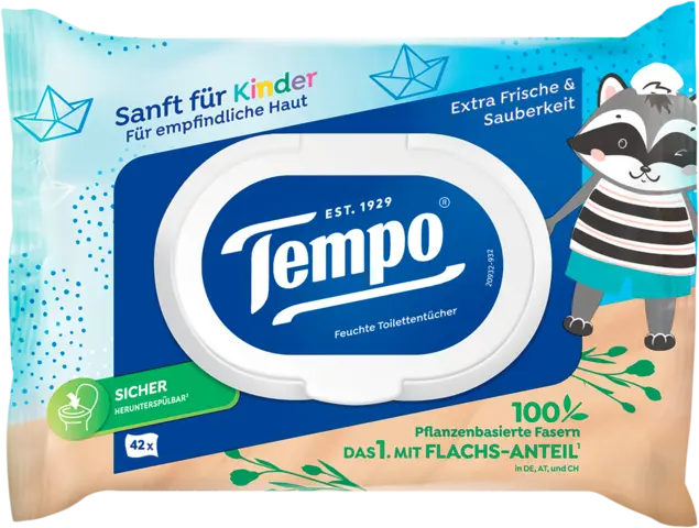 Sanft für Kinder feuchtes Toilettenpapier von TEMPO