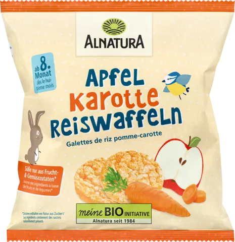 Bio Apfel Karotte Reiswaffeln ab 8.Monat von ALNATURA