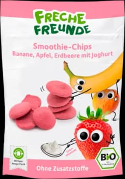 Bio Smoothie-Chips Banane, Apfel, Erdbeere mit Joghurt von ERDBÄR