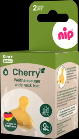 Weithalstrinksauger Cherry Green 0-Monate Gr.S von NIP