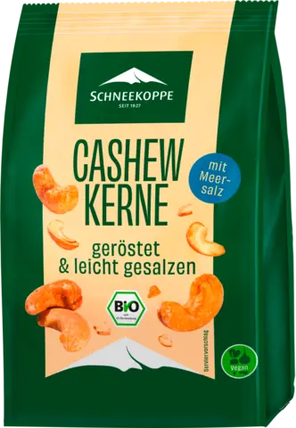 Bio Cashews geröstet & leicht gesalzen von SCHNEEKOPPE