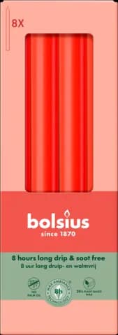 Torpedokerzen zartes rot 20 x 230 mm von BOLSIUS