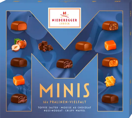 Minis Pralinen Vielfalt 4-fach sortiert 120g von NIEDEREGGER