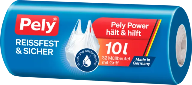 Müllbeutel reissfest & sicher 10l mit Griff von PELY
