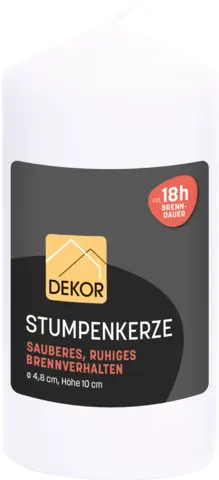 Stumpenkerze 50/100, weiß von DEKOR