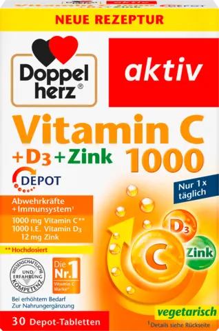 Vitamin C 1000 + D3 + Zink Depot von DOPPELHERZ