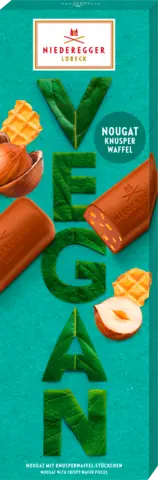 Nougat Knusperwaffel vegan von NIEDEREGGER